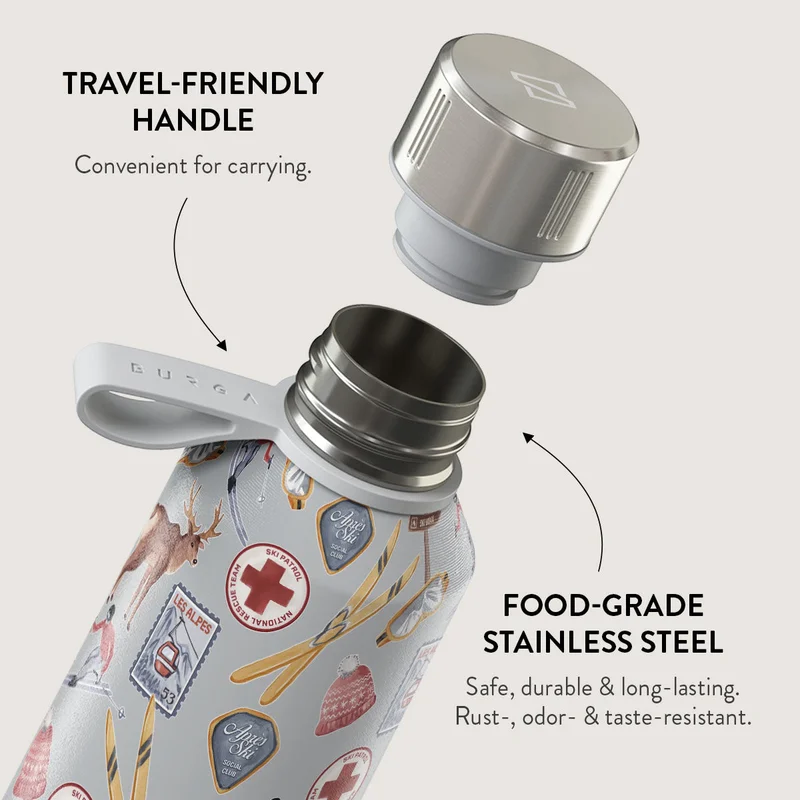 Burga Water Bottle Les Alpes 500ml Burga Water Bottle. Keep Your Drinks At The Perfect Temperature And Your Style Impeccable, Whether At The Gym, Office, Or Outdoors (Les Alpes) (500 Ml)  | Best Price UAE